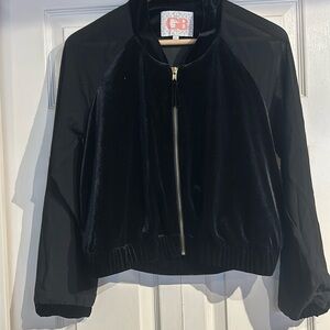 Gianni Bini Velour Sheer Sleeve Jacket
